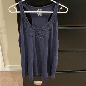 Crochet neck racer back tank